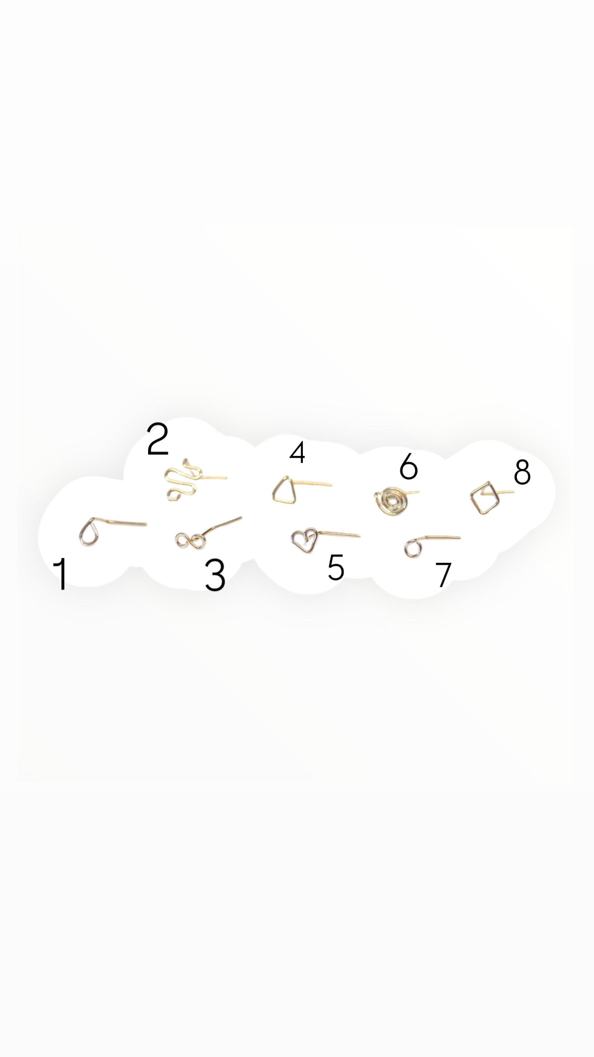 Tiny 14k Gold Studs L-Bend