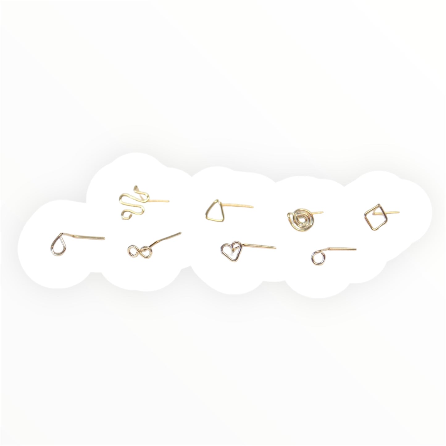 Tiny 14k Gold Studs L-Bend