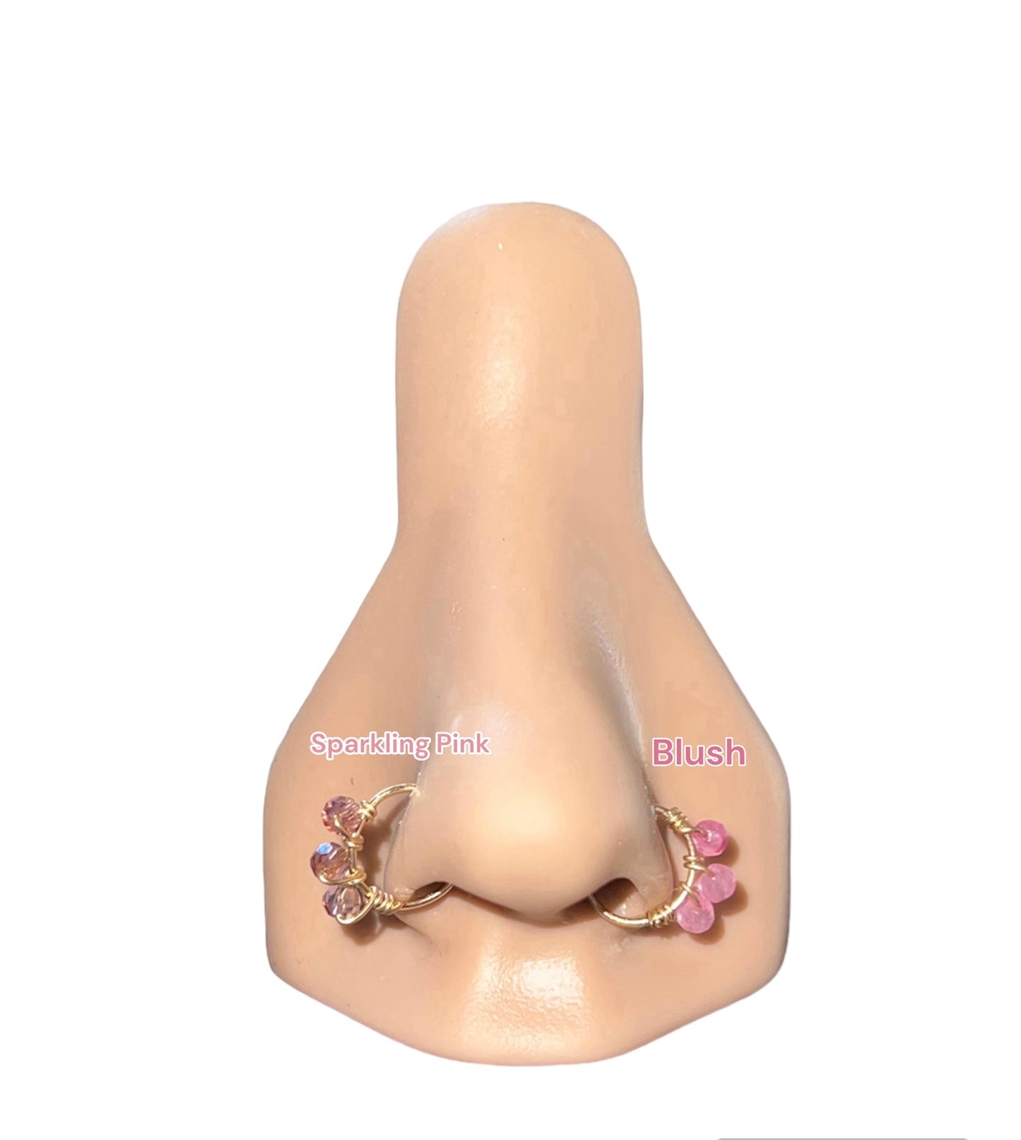 Heather Pink Hoop Nose Rings