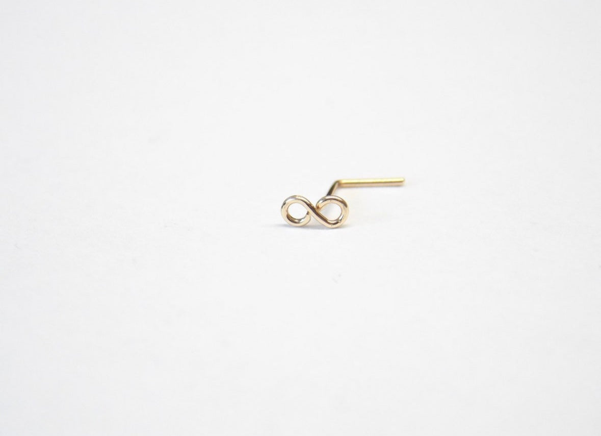 Tiny 14k Gold Studs L-Bend