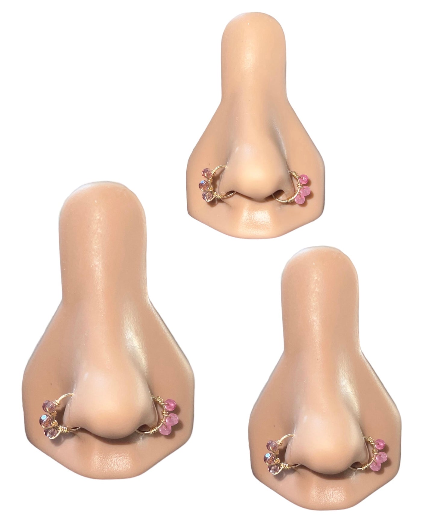 Heather Pink Hoop Nose Rings
