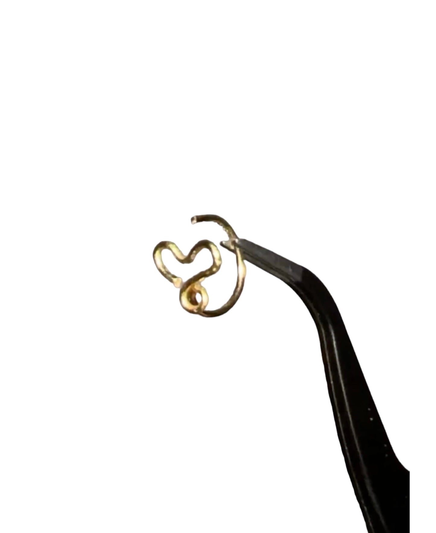 14k Heart Hoop Ring