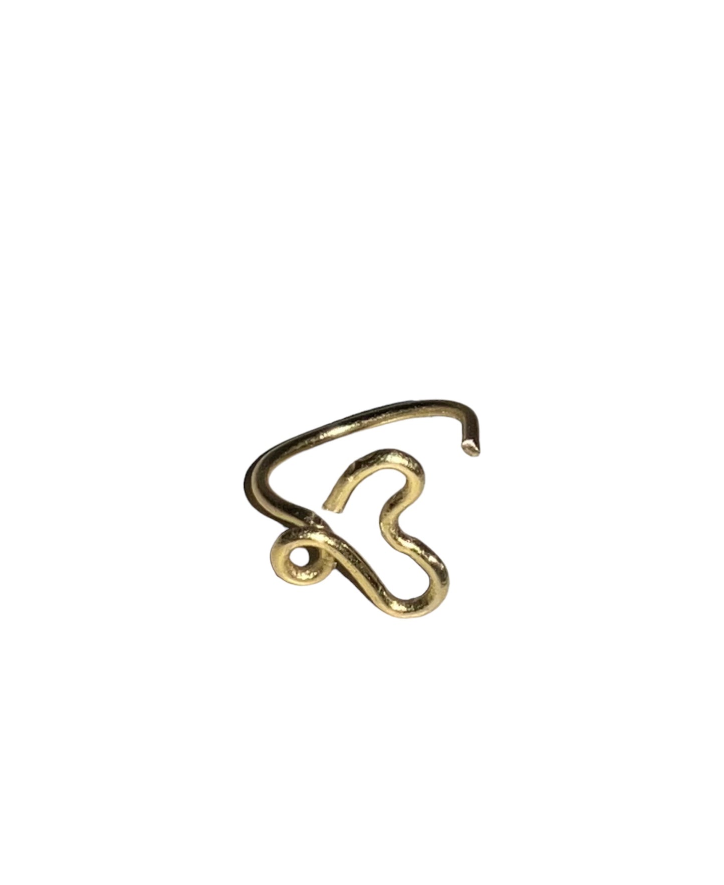 14k Heart Hoop Ring